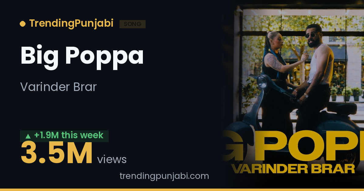 “Big Poppa” by Varinder Brar, the top trending Punjabi song
