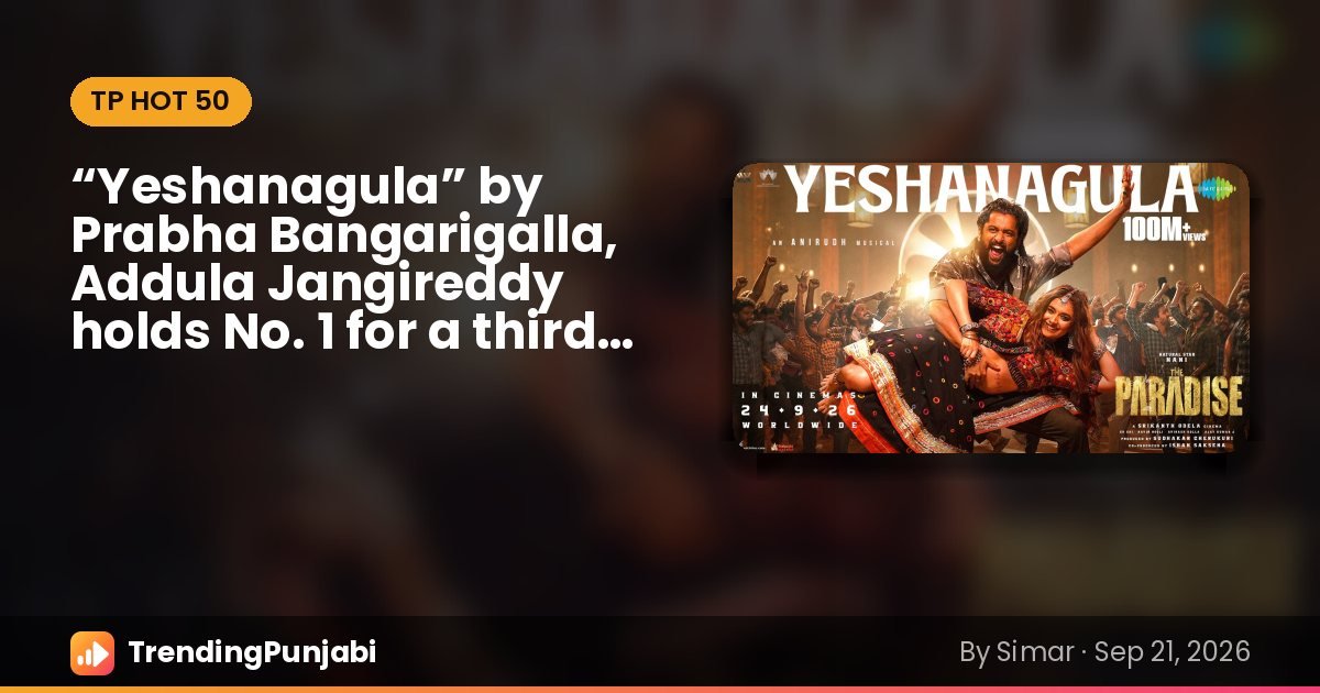 “Yeshanagula” by Prabha Bangarigalla, Addula Jangireddy, No. 1 on the TP Hot 50