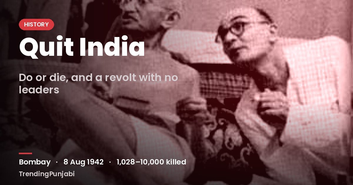 Quit India, 1942: Do or Die, the Leaderless Revolt and the Indians Who Said No